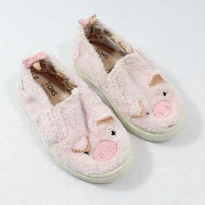 TOMS Year Of The Pig Limited Edition Youth Shoes Little Kids Pink Fuzzy Size 6